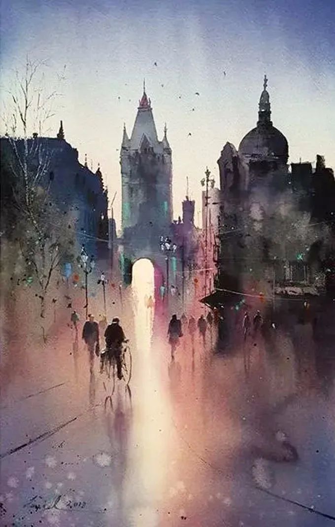 画面!极具美感的蓝绿水彩色调,如此画面,令人爱不舍手