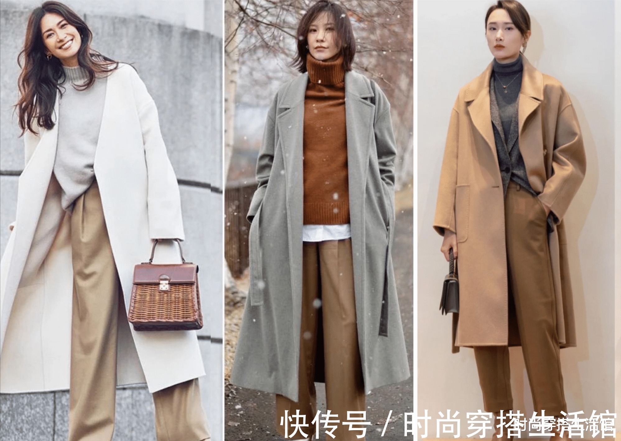 卡其色|这才是教科书级别的卡其色裤子搭配,时尚还保暖,冬天就该这么穿