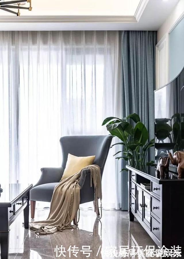 玄关|120㎡三室改四室,看起来比140㎡的还要大,经典美式风格太好看了