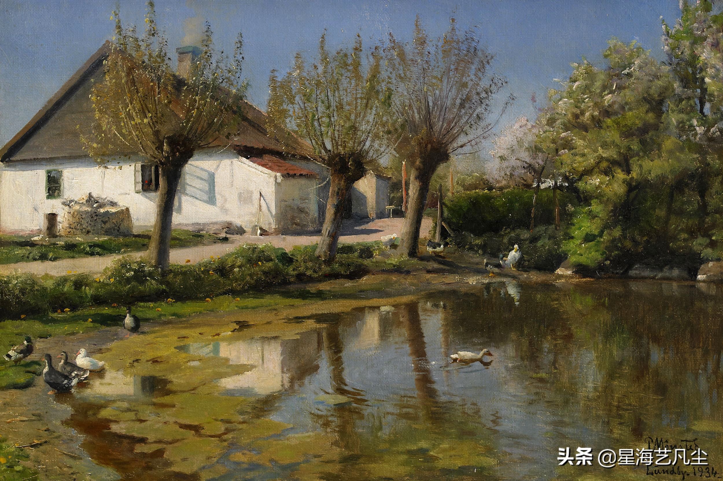 透视|丹麦油画大师，佩德·莫克·蒙森德乡村油画风景作品鉴赏