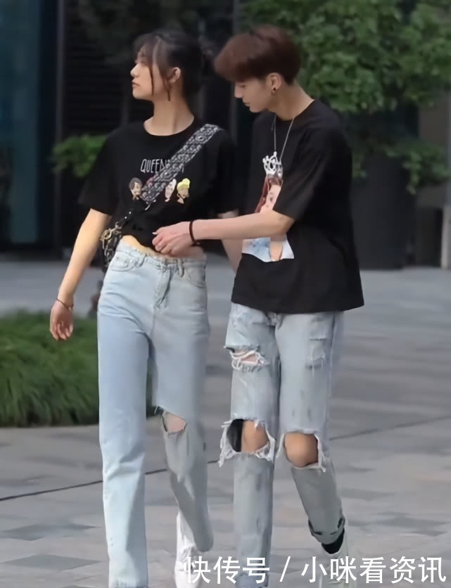 这对情侣真“潮”，裤子两人换着穿，同款长腿省钱省事又省心！