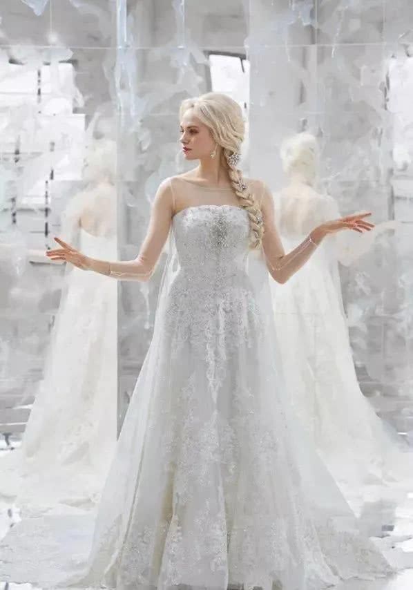 把冰雪奇缘做成婚纱这些迪士尼公主穿的婚纱裙也太好看了