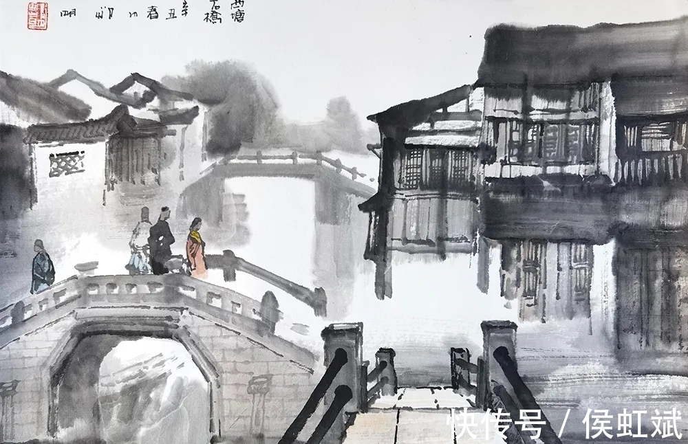 水墨山水画#辛丑写生|邹明水墨山水画