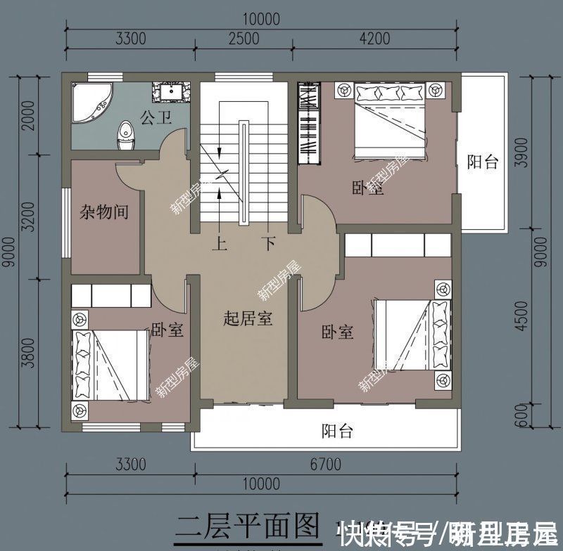 阳台|农村建房想要简约大气，推荐5套平屋顶图纸，总有一套适合你