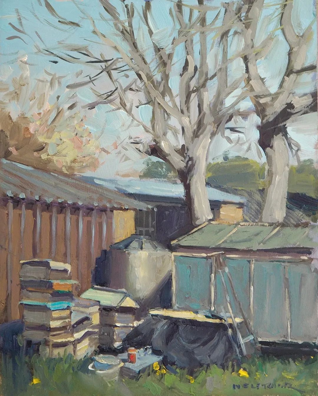 田园风光画@他用画笔,勾勒出一幅幅唯美动人的田园风光画