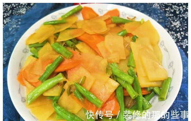 豆角|秋天，3样素菜一起炒，营养美味，好做又好吃