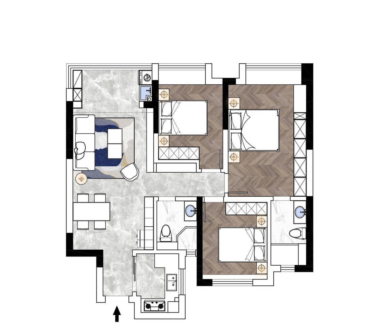 改造|11万改造的105㎡精装房,简装为主,贵在细节,满足三代同堂所需