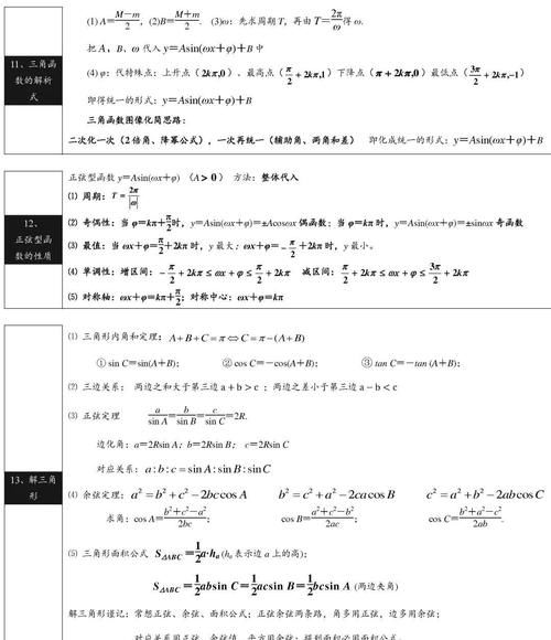 高中数学：公式+概念汇总，清晰明了！收藏！