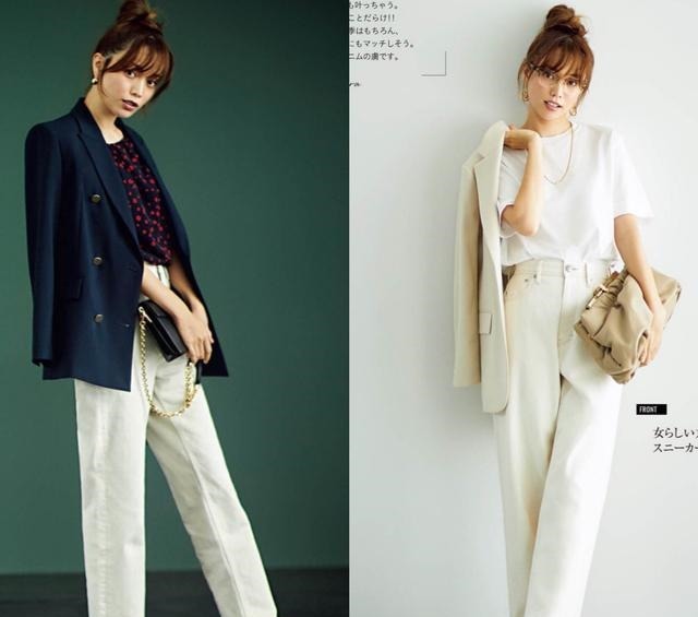 上衣 一条白色裤子,让秋冬穿搭变“轻盈”!