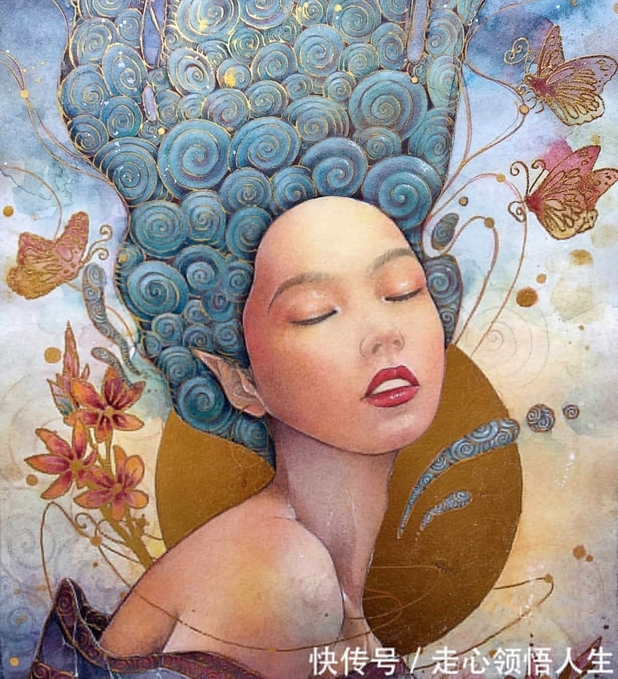 希腊$寂静宇宙中的明眸:色彩与金箔的交融,插画家卡法西斯的神话四季