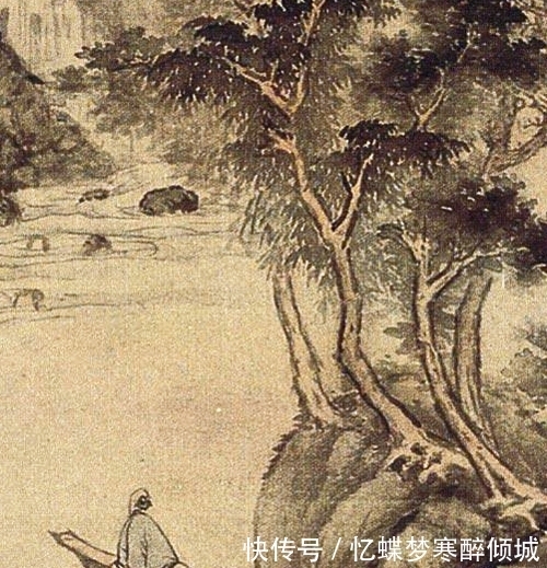 画家&三段式构图,高岑绘《溪山泛舟》