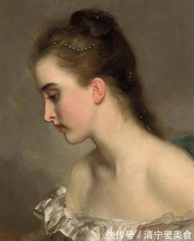 肖像画!花容月貌般的法国女性人体油画,眉梢眼角藏秀气,声音相貌露温柔