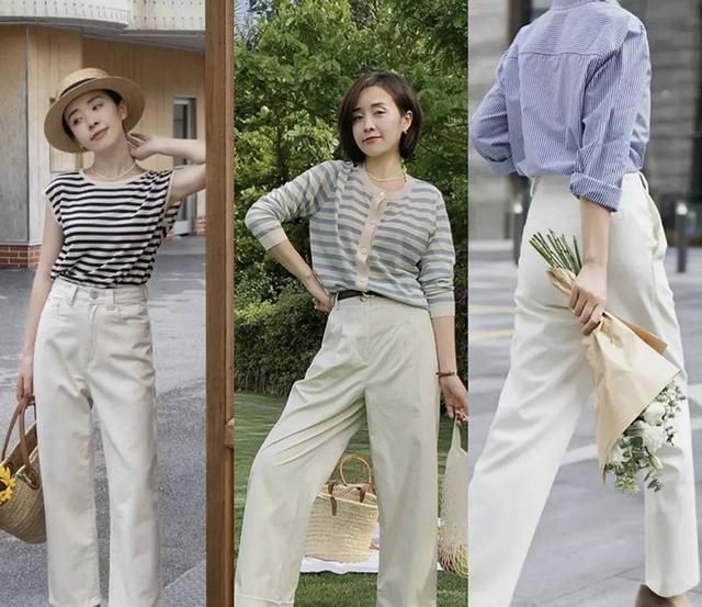 优雅 简约大方的白裤子,教你“一裤多穿”的搭配技巧,时髦优雅又高级