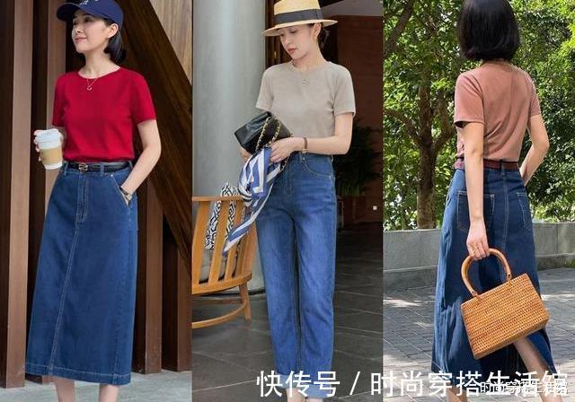 t恤|炎热夏季，不妨试试这几组“T恤+裤裙”，轻松穿出好气质