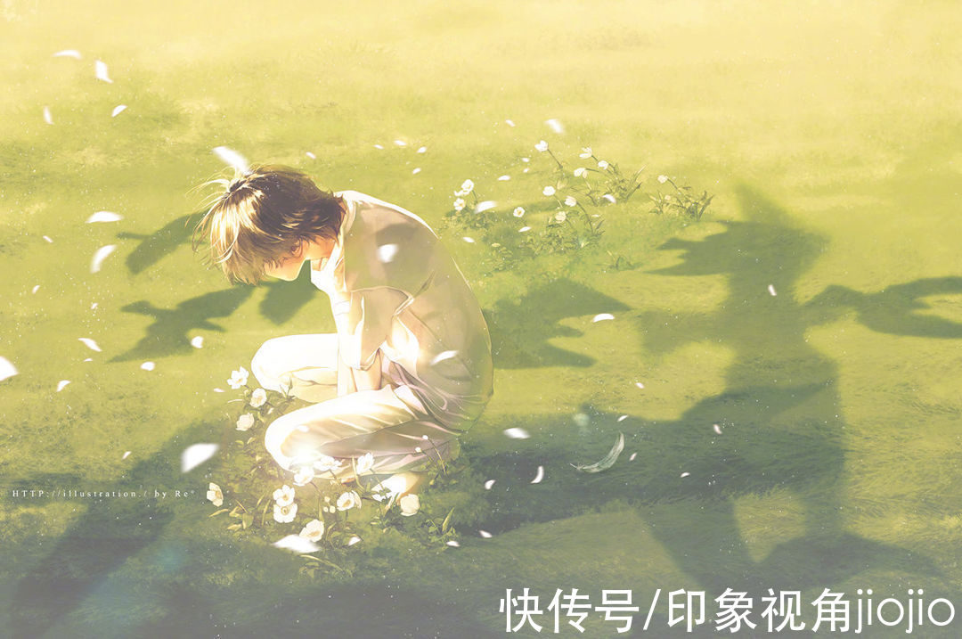 光影！光影中的美少年插画，淡淡的色彩表达颇具美感