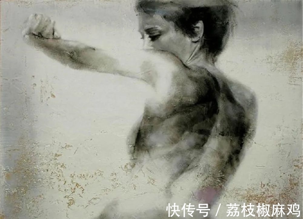 笔触$粗犷的笔触诠释女人另类的柔美与性感,让视觉炸裂的大触油画神作