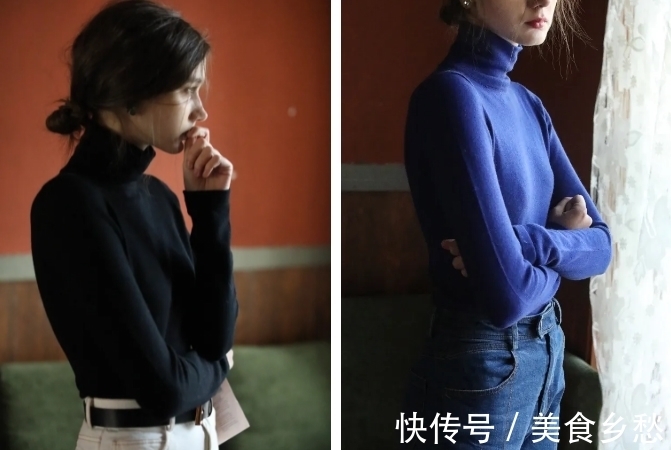 紧身裤 针织衫+高腰裤=开春的王炸组合,这么穿气质绝了!