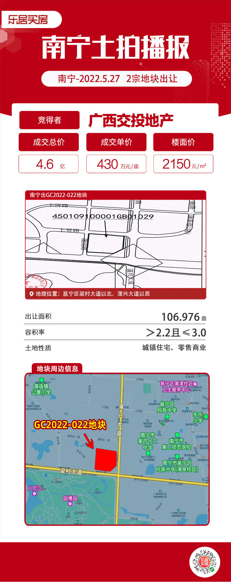 总价4.6亿元！国企交投落子五象东 需引入建筑企业|土拍快报 | 五象东