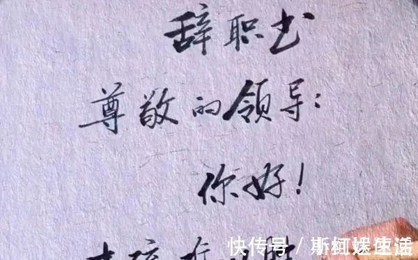 辞职书&书法高手用“启功体”写辞职书，清刚劲秀，笔法精妙，字字精彩