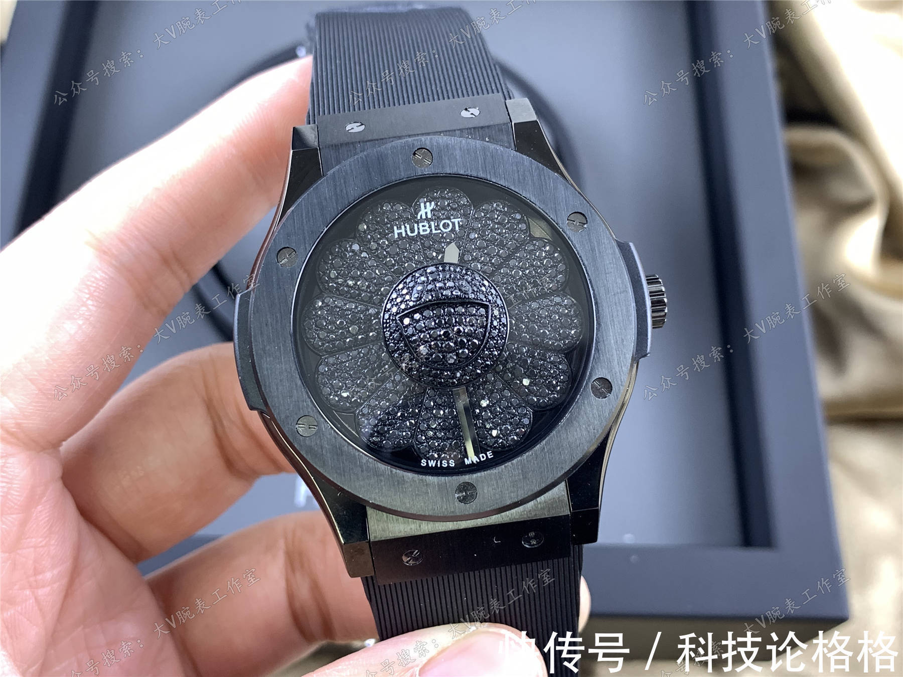 宇舶 村上隆宇舶太阳花后镶钻满钻可旋转太阳花腕表,后镶钻宇舶太阳花