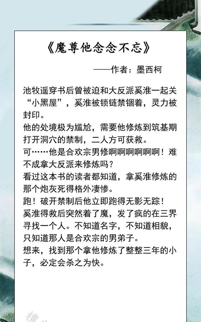 推纯爱，《魔尊他念念不忘》，谁说好合欢宗弟子空有美貌没有实力