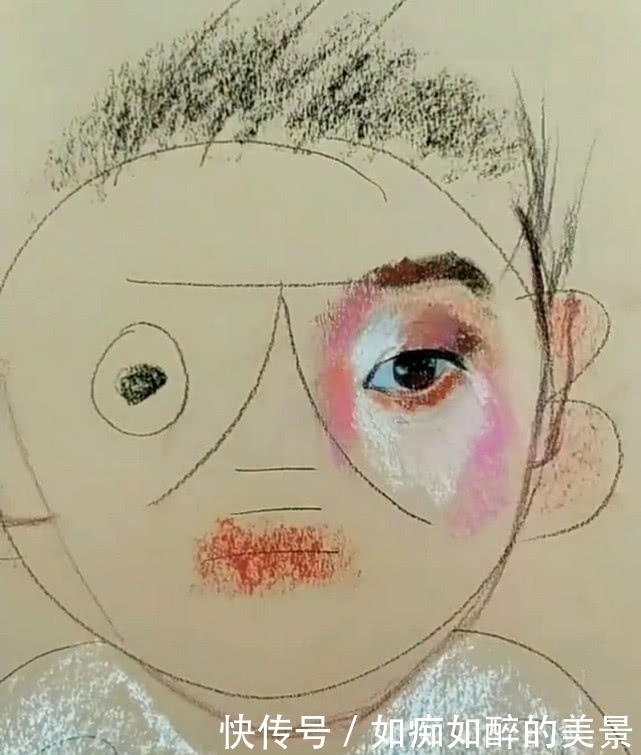 美术生@美术生画简笔画,开始小学生都不如,画到一半颜值飙升!