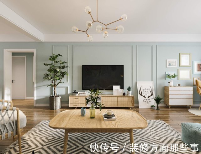 阳台上|110平清新北欧风二居室阳台上半开式式书房,增加客厅采光