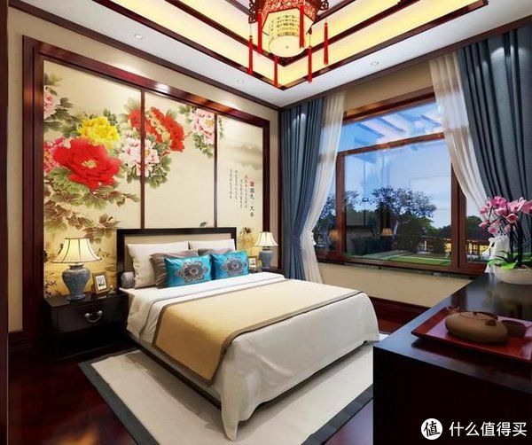 主卧|这才是传统中式风，275㎡红木风新家，入户的第一眼，我被迷住了