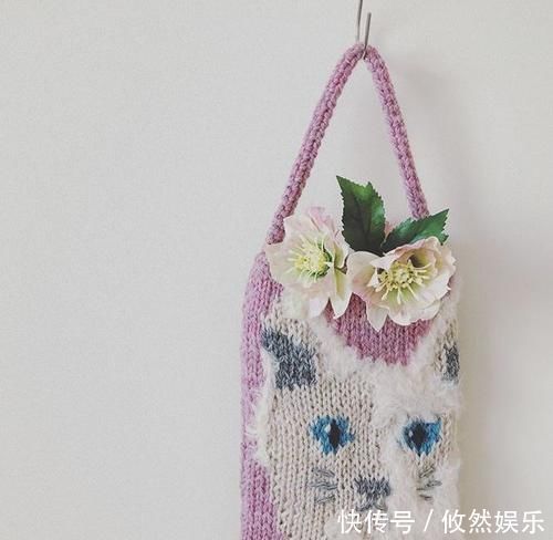 erikato#把编织玩出新创意,棒针、钩针结合起来,提花也能用钩针表现