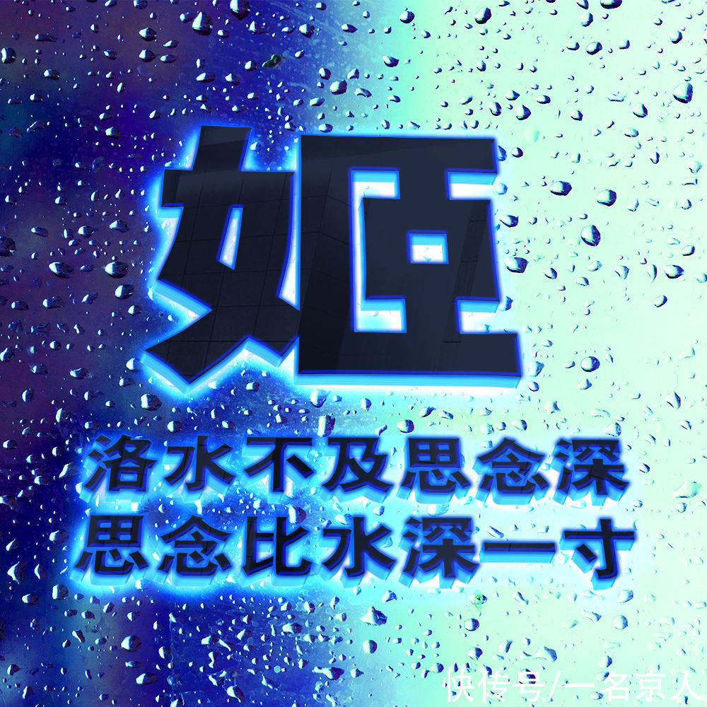 白萍|爆款蓝色质感雨滴头像，梦幻百家姓创意壁纸，21张为你而来