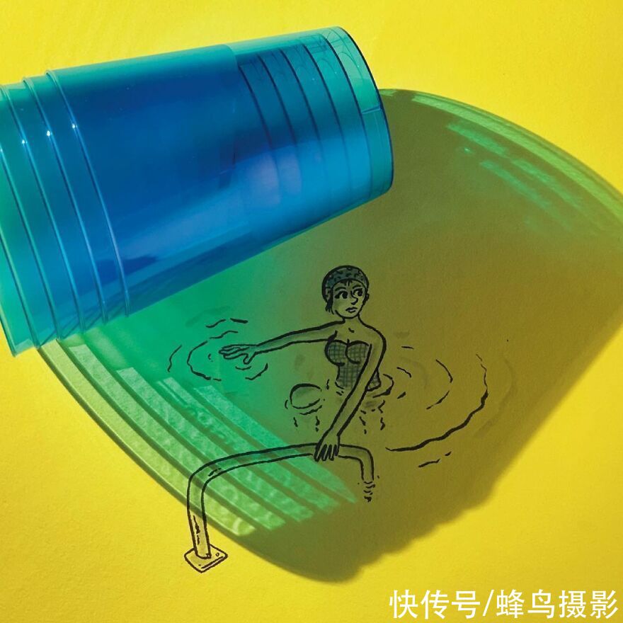 画画！在影子上画画！国外的艺术家真会玩，35张照片看如何玩转影子