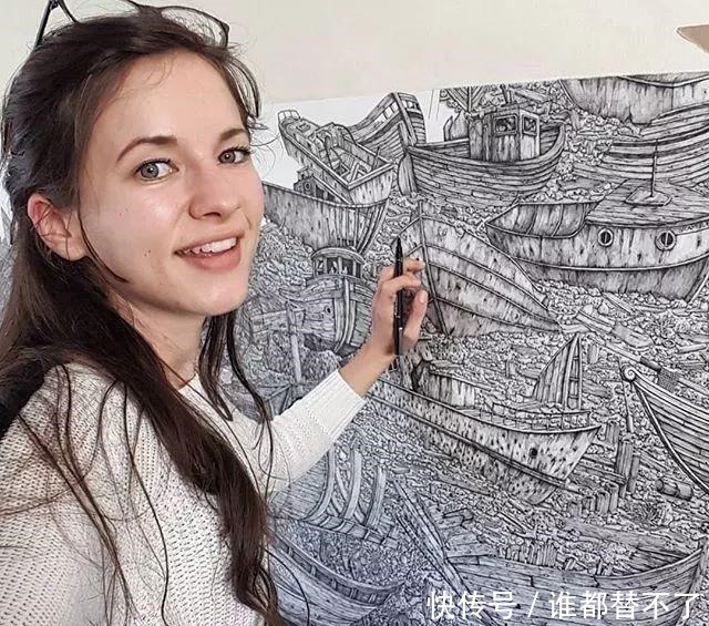 针管$全球最抠女画家，用一支2元针管笔惊艳世界，连英国皇室都惊叹