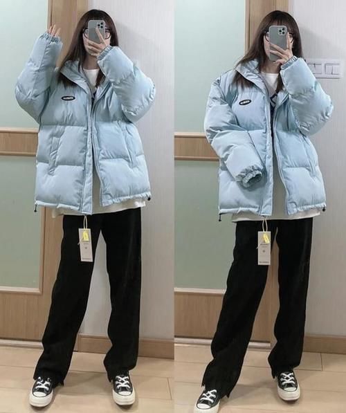 冬天穿棉服，除了黑白色，还有这“3个”颜色也很好看！