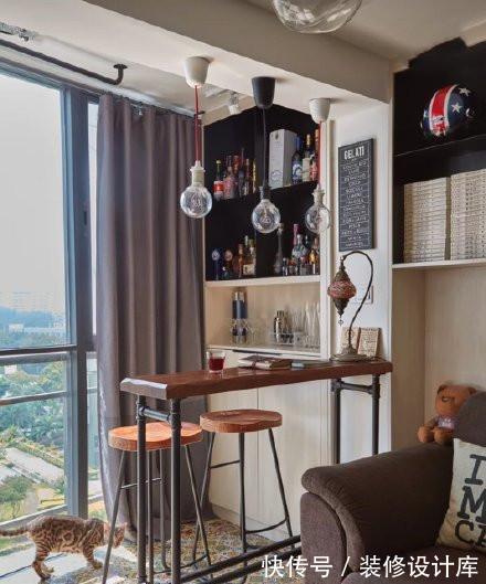 案例|以后买了房,家里也要装个吧台,只占1平米的空间,实用又有情调