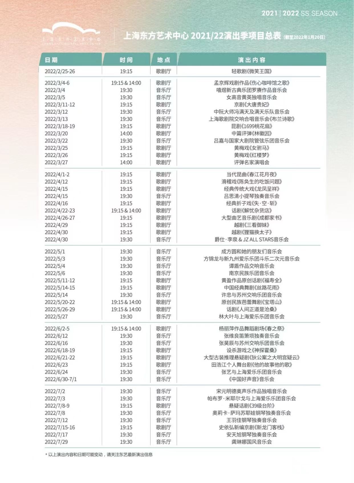 东艺#49台73场演出，东艺春季演出季绽放艺术“万花筒”