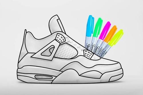 买鞋送笔让你自己画？对！这双 AJ4 就要这么干！