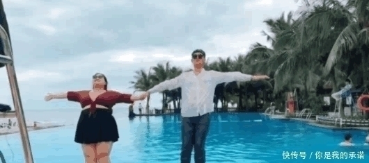 婚纱照|200斤胖新娘拍婚纱照, 与新郎一起躺倒摔水池, 成片瘦的惊艳