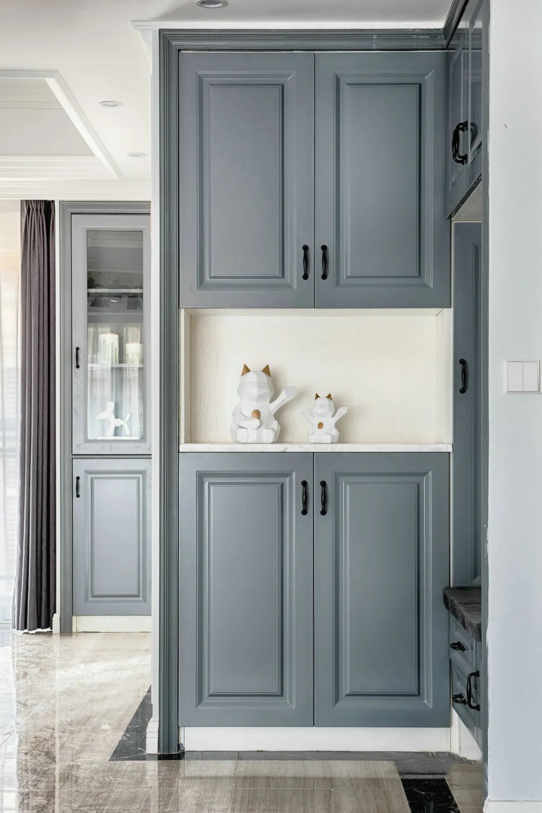 边框|第一次见高级大杂烩,127㎡现代轻奢,混搭多种风格,独特优雅~