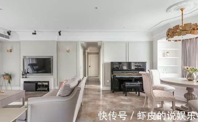 客厅|参观同事130平新房,餐厅巧设不规则卡座,让人耳目一新