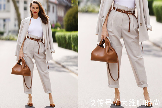 leon 穿不腻的米色,与少量棕色搭配会更时髦,学会这点还能穿出高级感