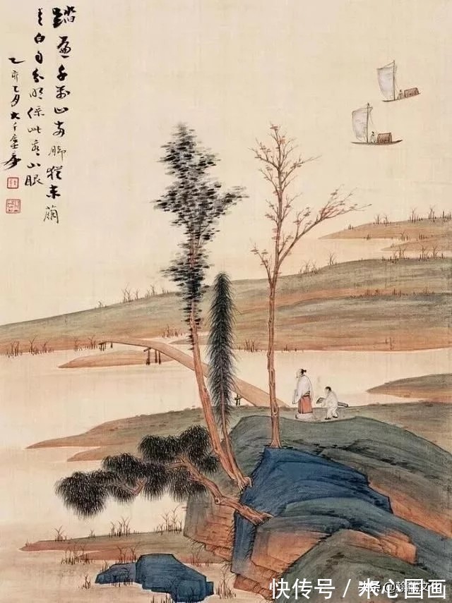 自成家法@张大千先生青绿山水欣赏:金碧辉映 自成家法