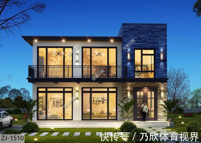 农村|13×10米现代二层别墅,农村盖房,设计两个入户门真的好吗?