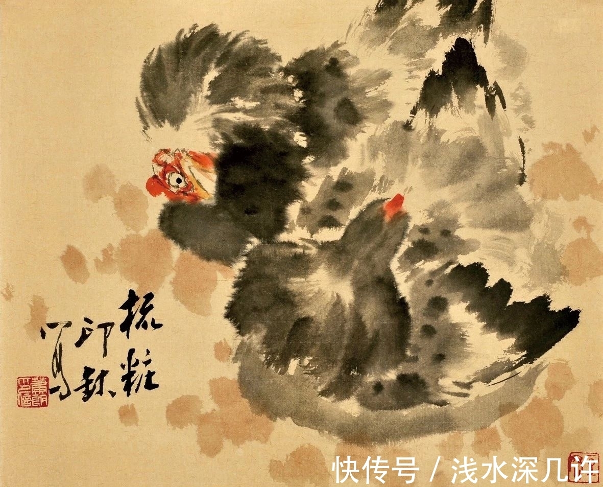 萧朗$「津门网」他笔下的鸡与众不同,以小写意为主更加耐人寻味