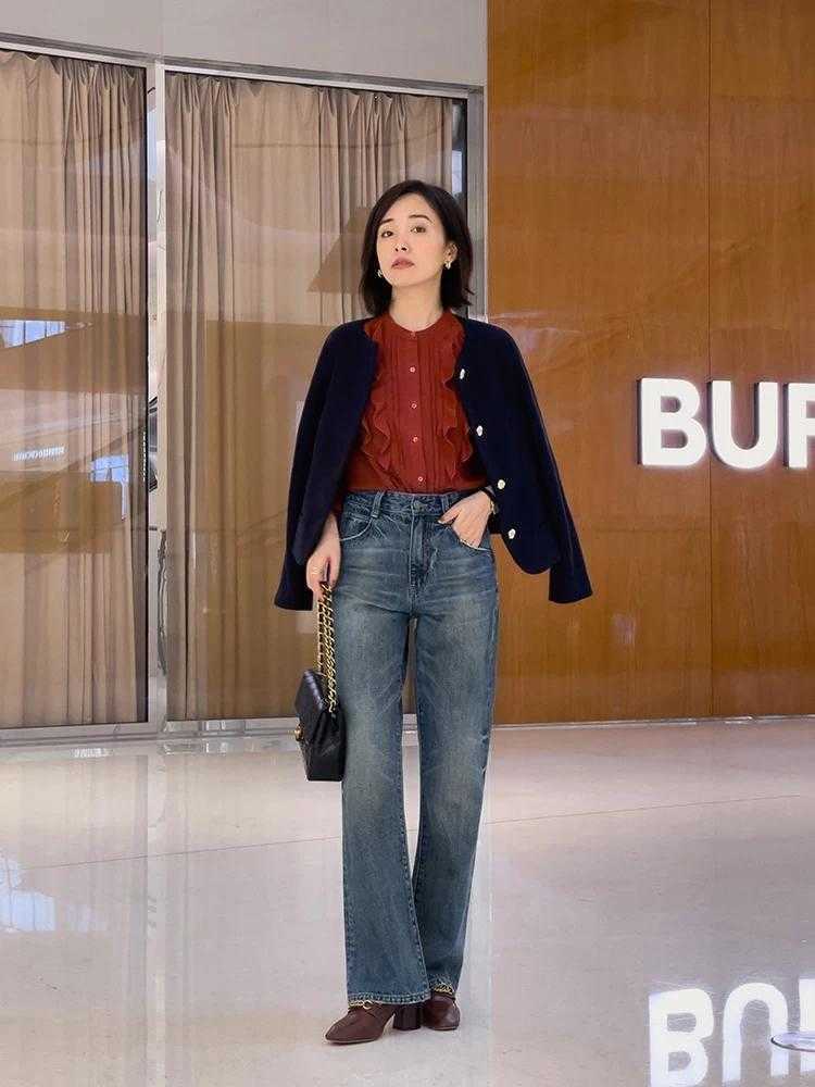 直筒裤|35+女性穿衣不要慌,学会这3套搭配,再也不怕没有苗条身形了