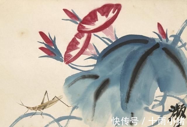 白石老人@齐白石画的小虫子,放大5倍以上欣赏,翅膀上的脉络真实细腻!