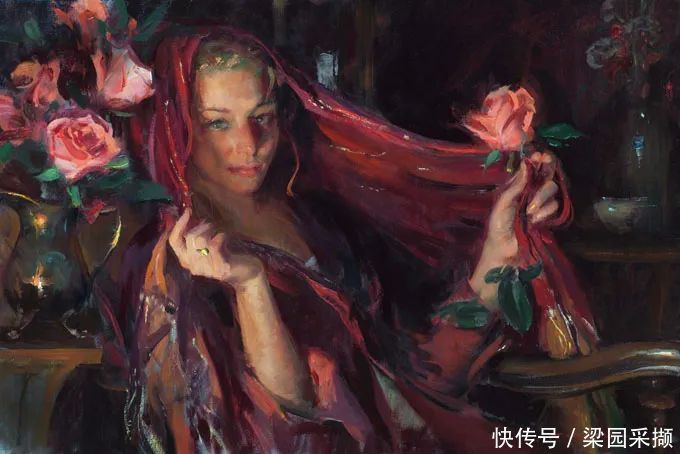 光影|油画里,光影中的美女,一美千年!