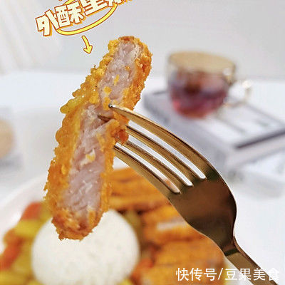 空气炸｜外脆里嫩｜金黄猪扒咖喱饭