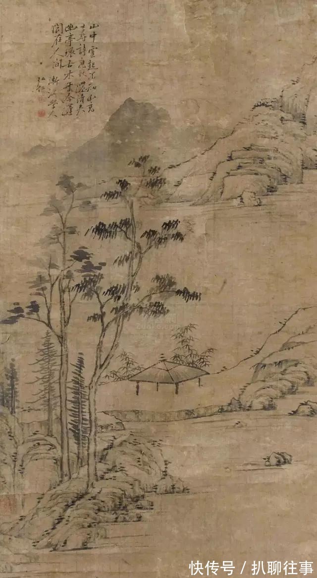 水墨纸本|清初四大画僧笔下的意境山水，不只是养眼