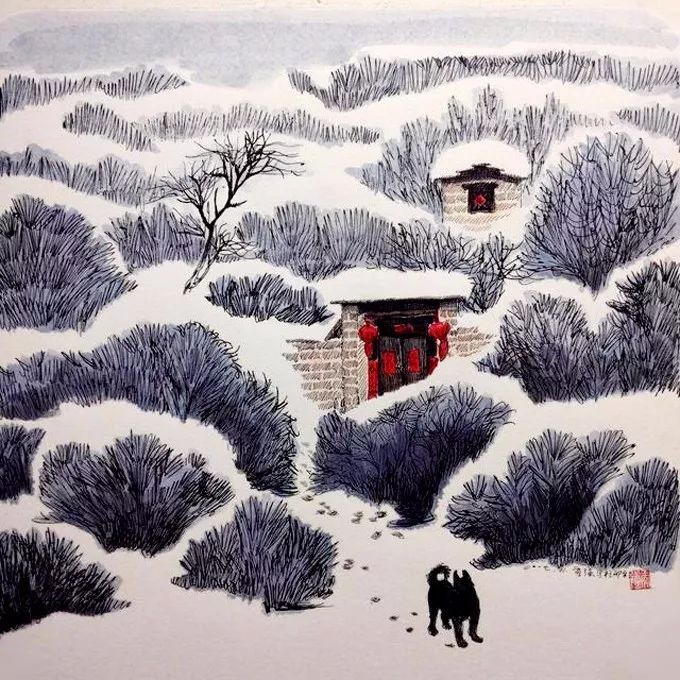 太行山@他用钢笔画出了至美的雪景