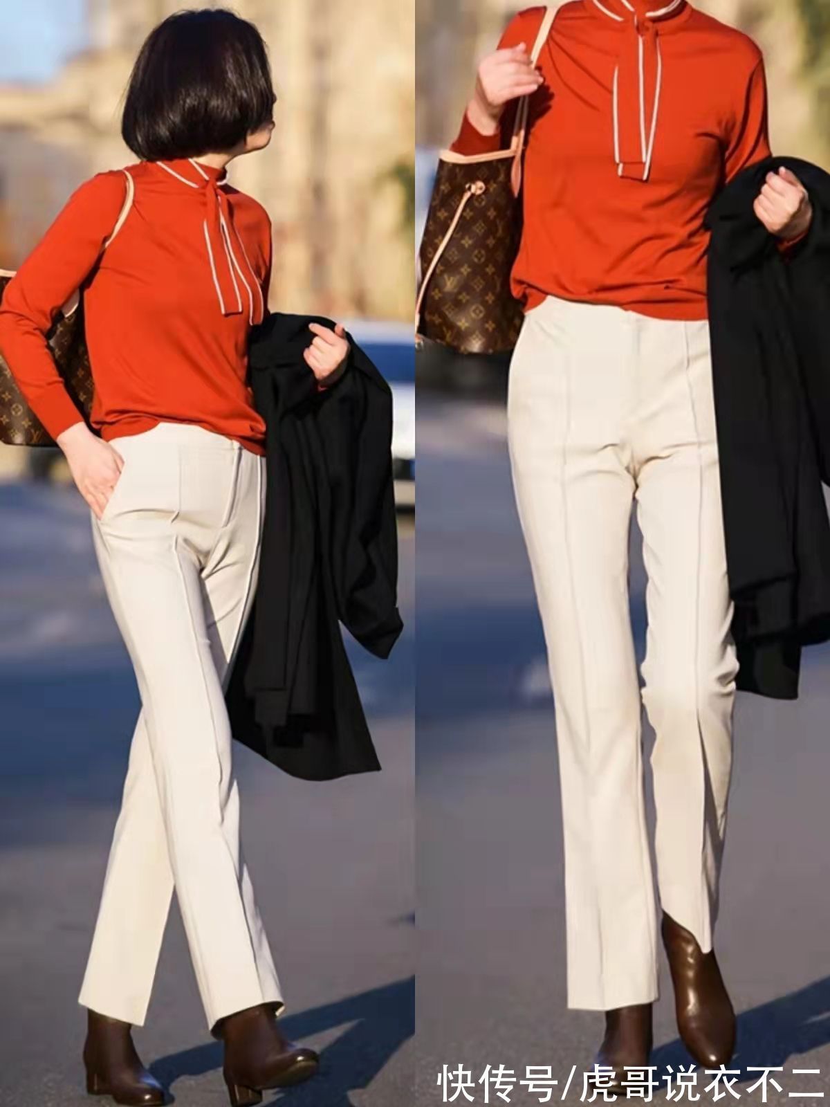 黑色 60岁女人冬季别总穿黑色打底裤,借鉴这组搭配,掌握四个技巧稳赢